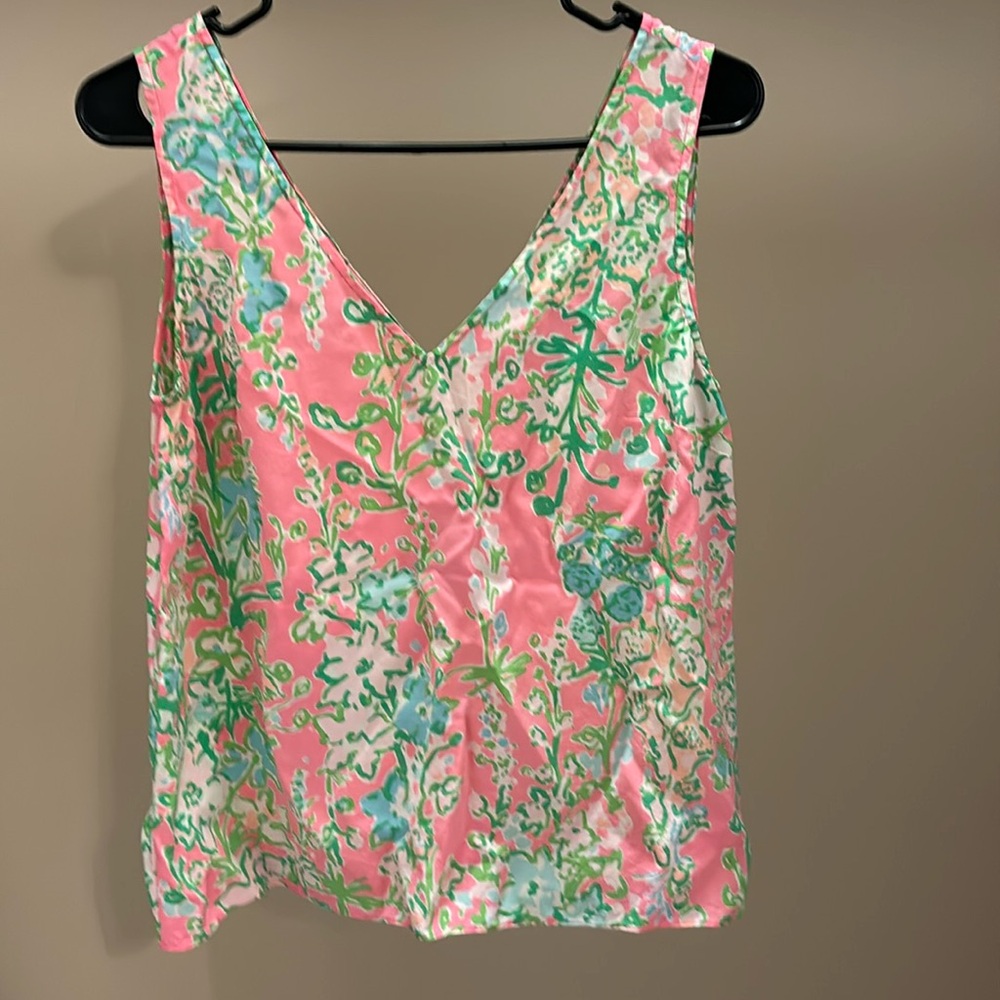 Lilly Pulitzer floral tank top hot pink